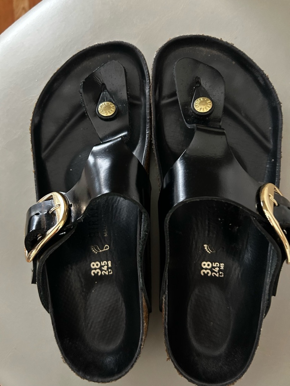 Birkenstock -Black Leather Big Buckle